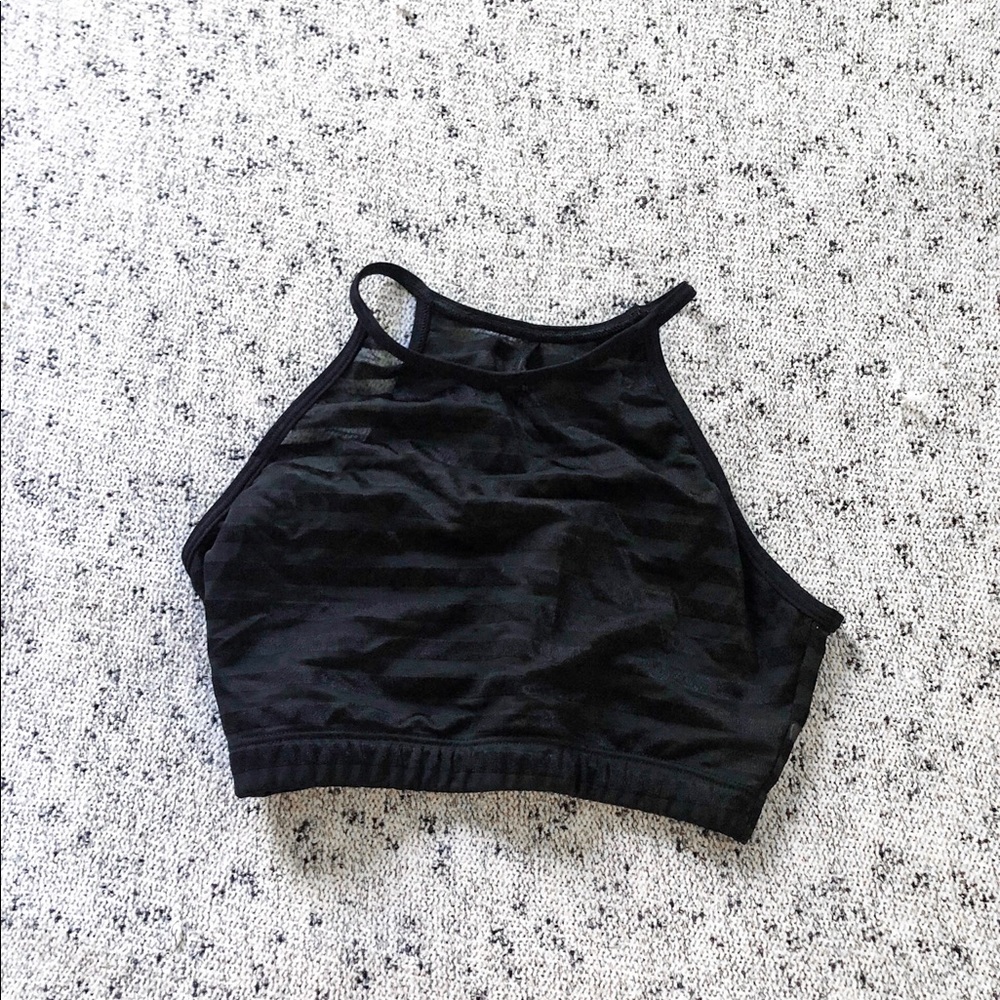 ONZIE mesh crop bra size black small